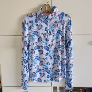 Scales Blue and White Floral Long Sleeve Shirt